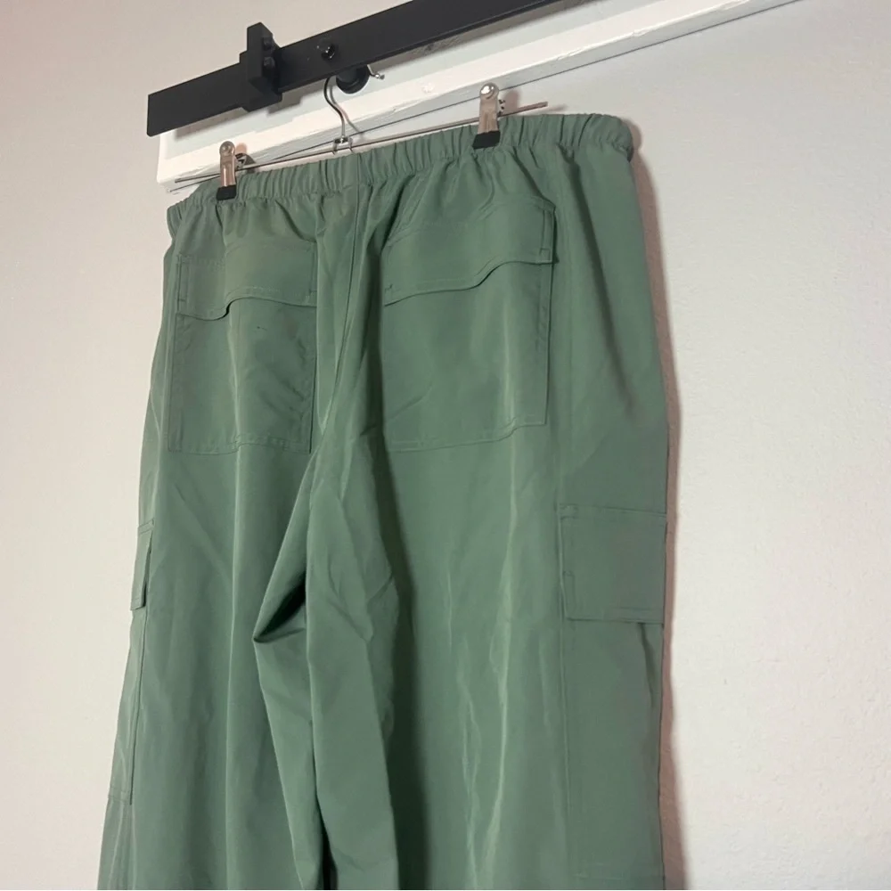 Victoria’s Secret PINK Parachute Cargo Trouser Pants Fresh Forest Green Large - Picture 12 of 13